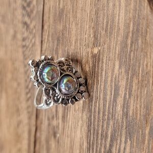 Size 8 R375‎ rainbow Moonstone ring